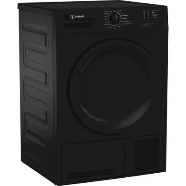 Indesit CYDC82BBGLUK Condenser Sensor Dry 8kg Tumble Dryer in Black 