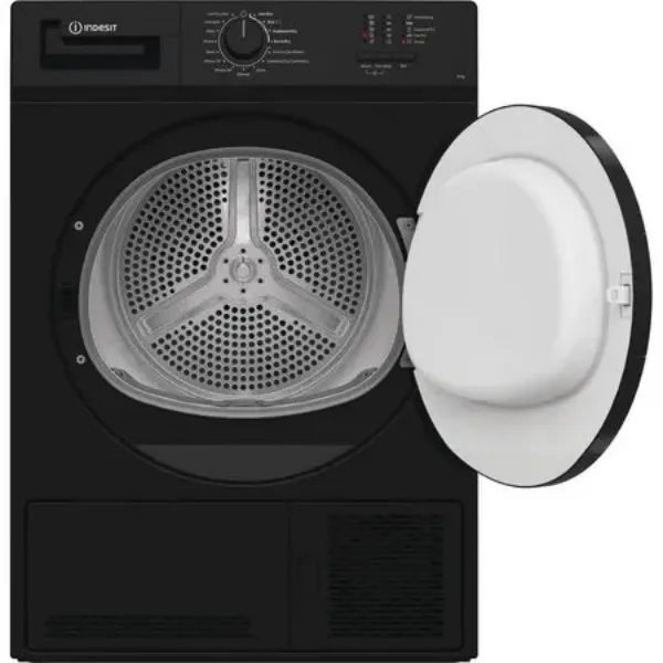 Indesit CYDC82BBGLUK Condenser Sensor Dry 8kg Tumble Dryer in Black 