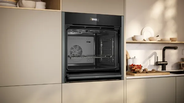 Neff B54CR31G0B 60cm Built In Single Electric Oven with Slide & Hide®