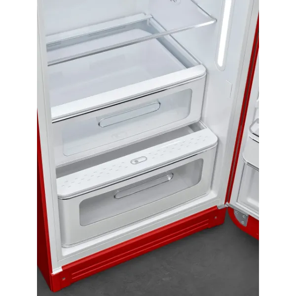 Smeg FAB28RRD6UK 60cm 50’s Style Right Hand Hinged Free Standing Refrigerator In Red