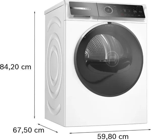 Bosch WRB247C9GB Series 8 9kg Heat Pump Tumble Dryer in White