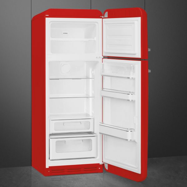 Smeg FAB30RRD6UK 60cm 50’s Style Fridge Freezer Right Hand Hinged In Red