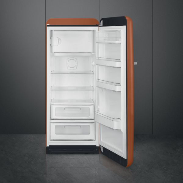 Smeg FAB28RDRU6 60cm 50s Style Fridge with Icebox Right Hand Hinge In Rust