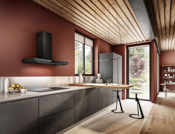 Elica ADELE-AT-BLK-60 60cm Wide Wall Mounted Hood in Black 