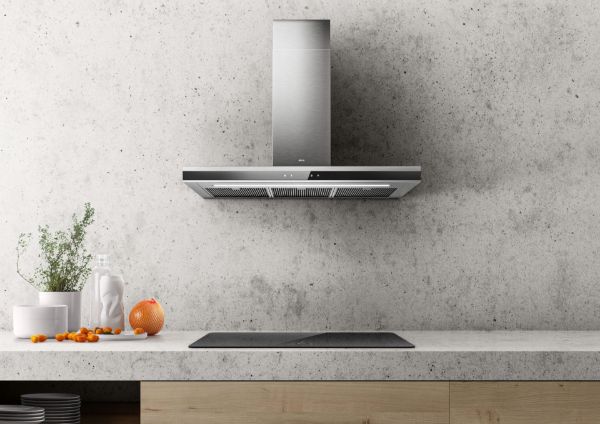 Elica ADELE-AT-BSS-90 90cm Wide Wall Mounted Cooker Hood in Stainless Steel/Black Glass
