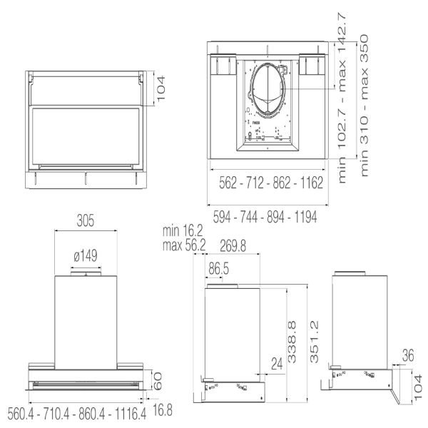 Elica BOX-AD-PLS-B-60 Boxin Advance Plus 60cm Integrated Cooker Hood in Black 