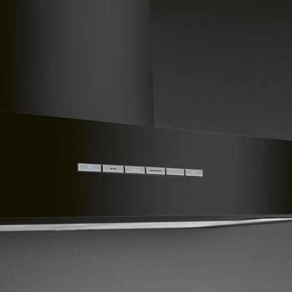 Smeg KBT110BL 110cm Universal Chimney Cooker Hood in Black