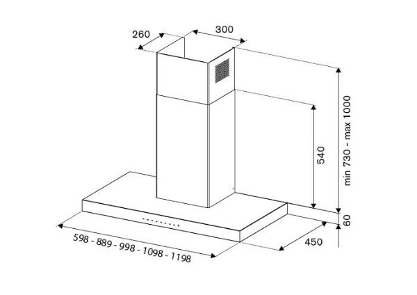 Bertazzoni KT100P1XV Master Series 100cm T-Shaped Wall Mounted Cooker Hood in Stainless Steel