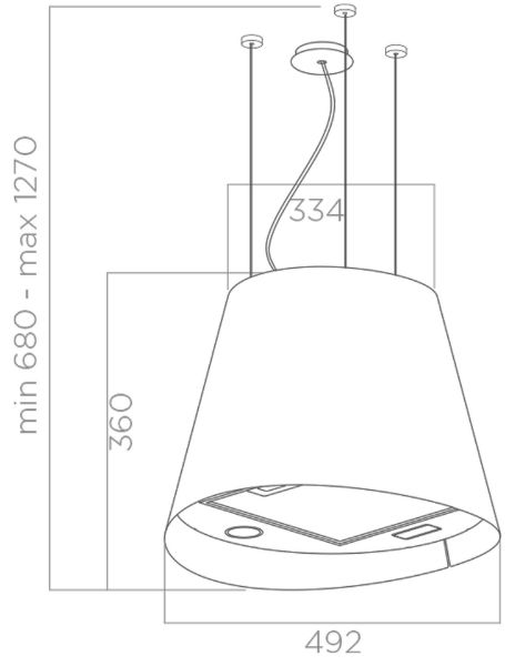 Elica JUNO-LED-BLK 50cm Island Pendant Cooker Hood in Black