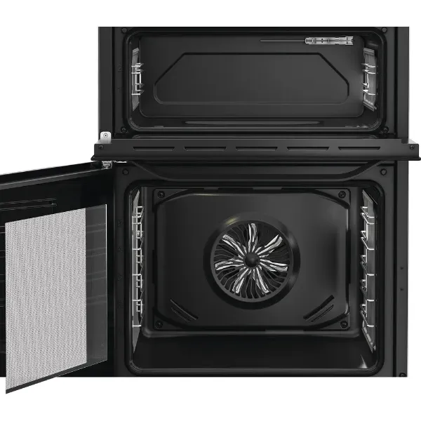 Hotpoint HDE6IDC2B1 60cm Electric Double Cooker with Induction Hob in Black
