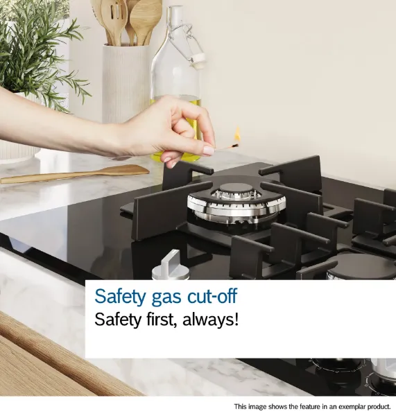 Bosch PCR9A5I90 Series 6 90 cm 5 Burner Gas Hob in Stainless Steel