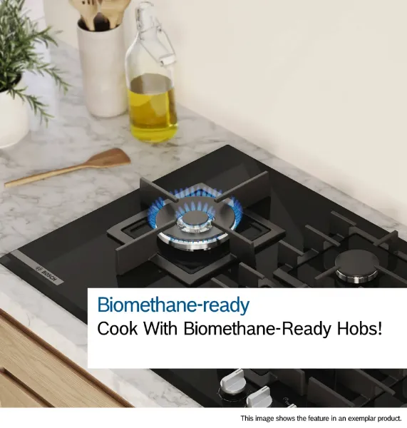 Bosch PPP6A6I40 Series 6 60 cm Gas Hob in Black Tempered Glass