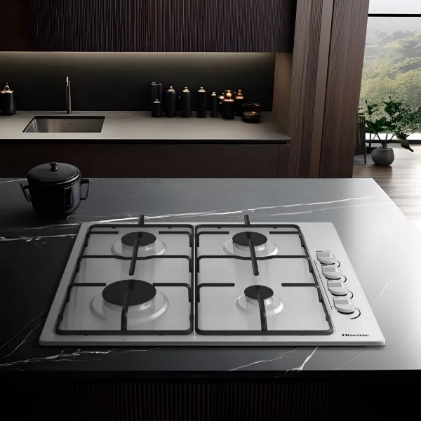 Hisense GM642XHS 60cm Gas Hob - Stainless Steel