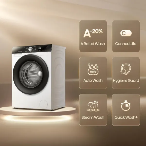 Hisense WF3S1043BW3 10.5kg 1400 Spin Washing Machine - White