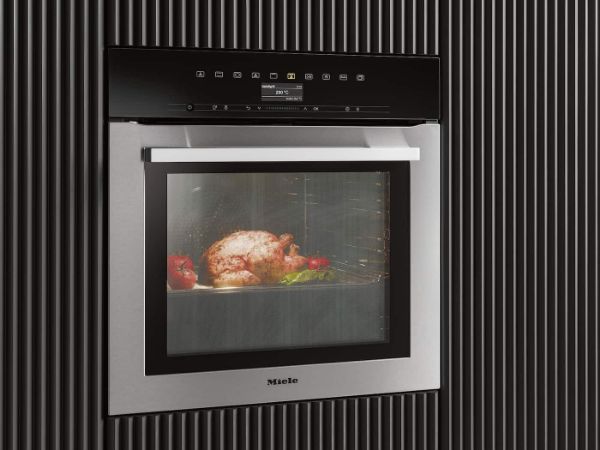Miele H7364BP Built-In Electric Single Oven in CleanSteel with Pyrolytic Cleaning