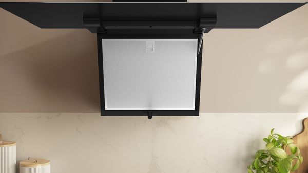 Neff D85IFN1S0B 80cm Wall-Mounted Cooker Hood in Clear Glass and Black
