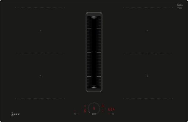 Neff V58PHQ4C0 80cm Induction Hob with integrated ventilation system in Black
