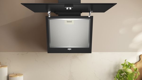 Neff D63IDK1S0B 60cm Wall-Mounted Cooker Hood in Clear Glass and Black