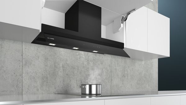 Siemens LJ97BAM60B 90cm iQ500 Integrated Design Hood in Clear Glass and Black