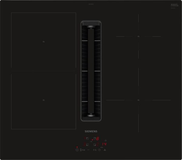Siemens ED611BS16E Induction Hob with Integrated Ventilation System in Black
