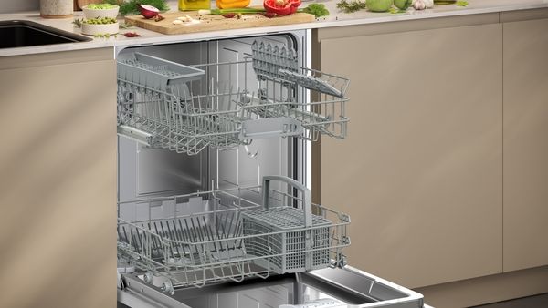 Neff S145HTS01G Semi-integrated Dishwasher in Brushed Steel