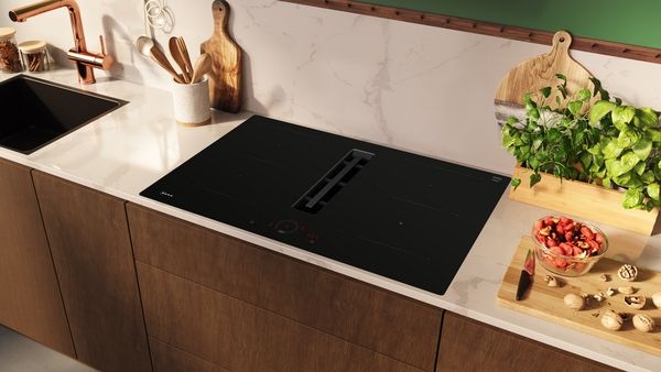 Neff V58NHQ4L0 80cm Induction Hob with Integrated Ventilation System in Black