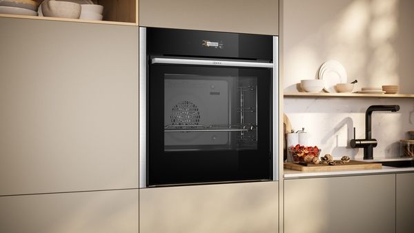 Neff B54CR31N0B Built In Single Electric Oven in Stainless steel with Slide & Hide®