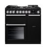 Rangemaster 16347 Nexus 90 Dual Fuel Range Cooker in Charcoal Black with Chrome Trim - NEX90DFPCBL/CM1