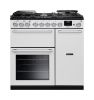 Rangemaster 16349 Nexus 90 Dual Fuel Range Cooker in White with Chrome Trim - NEX90DFPWHT/CM1