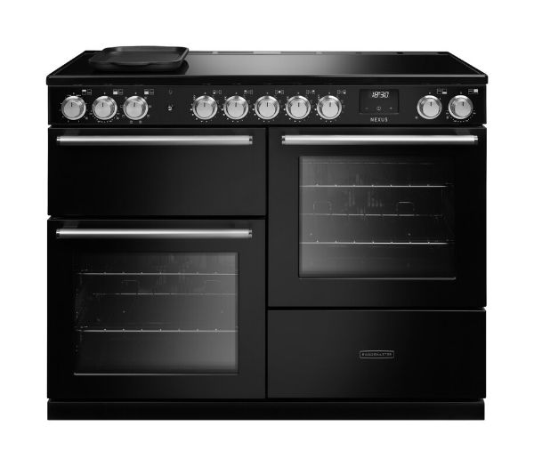 Rangemaster 16480 Nexus BC 110 Induction Range Cooker with Slow Cook Oven in Charcoal Black with Chrome Trim - NEXB110EIPCBL/CM1