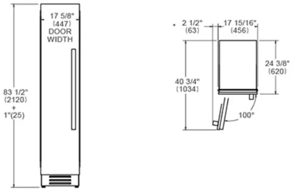 Bertazzoni WC455BRX2T 45 cm Built-in Wine Cellar Column Right Hinge in Stainless Steel 