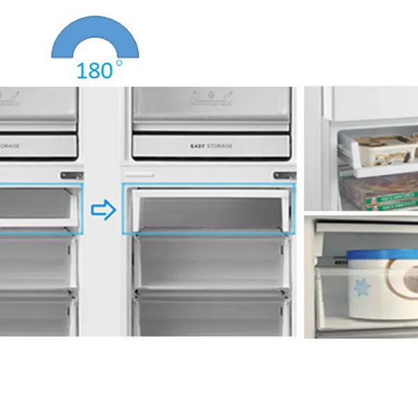 Midea MDRB379FGD01 54.7cm 60/40 Total No Frost Fridge Freezer - White