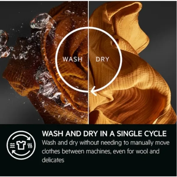AEG LWR7314L4B 7000 ProSteam® 10kg 6kg Washer Dryer 1400rpm White_Wash And Dry Technology Graphic
