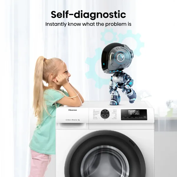 Hisense WF1Q8041BW 8kg 1400 Spin, Steam Washing Machine - White