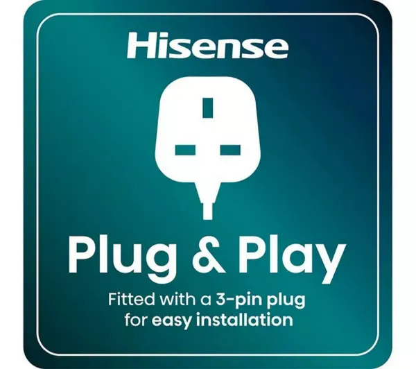 Hisense BI622ABPGUK  Built In Electric Single Steam, Plug & Play Oven - Jet Black