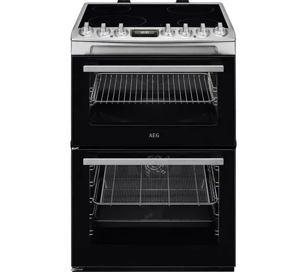 AEG CCX6740ACM 6000 SteamBake 60cm Freestanding Electric Ceramic Cooker Stainless Steel_Front View