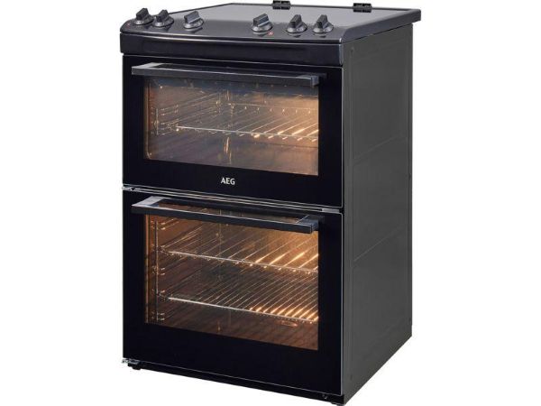 AEG CCX6501ACB 5000 SurroundCook 60cm Freestanding Electric Ceramic Cooker Black_Side Angle View