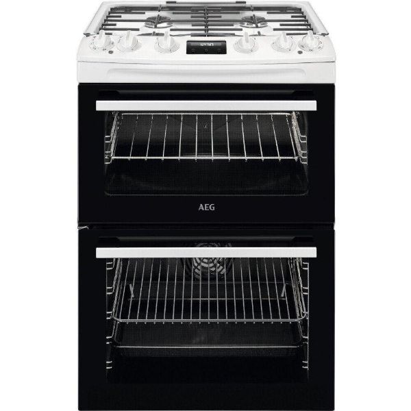AEG CKX6540ACW 5000 SurroundCook 60cm Freestanding Dual Fuel Cooker White_Front View