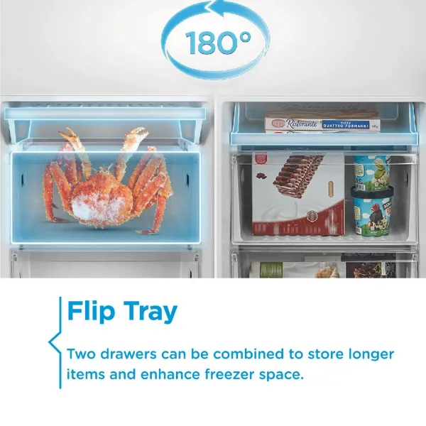 Midea MDRE379FGE01D 54cm 70/30 Built In Fridge Freezer - White