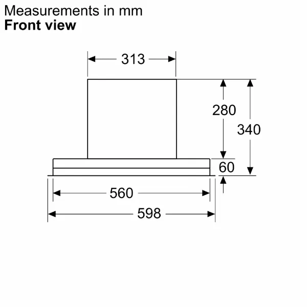 Bosch DBB63BC60B Integrated Design Hood in Matt Black 