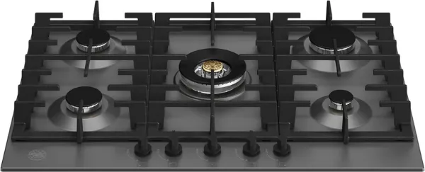 Bertazzoni P755CMODNE Modern Series 75cm 5 Burner with Wok Burner Gas Hob in Matt Black