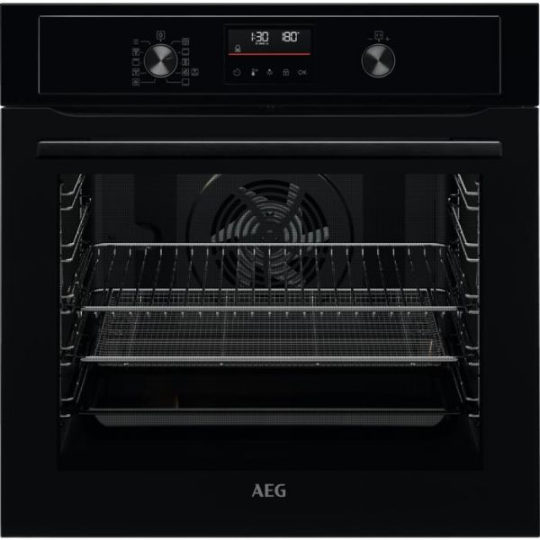 AEG BEX535A61B 6000 AirFry Built In Single Electric Oven Black_Front View