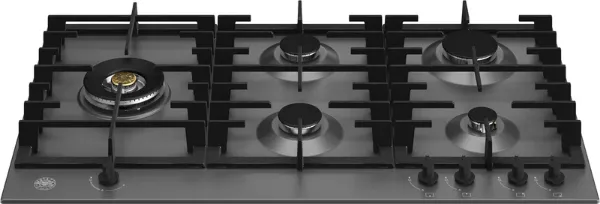 Bertazzoni P905LMODNE Modern Series 90cm 5 Burners with Left Wok Burner Gas Hob in Matt Black