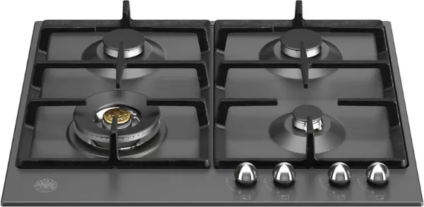 Bertazzoni P604LHERNE Heritage Series 60cm 4 Burner with Wok Burner Gas Hob in Matt Black