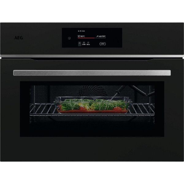 AEG TK8NK721T 8000 MealAssist CombiQuick Built In Combination Microwave Oven Matt Black_Front View