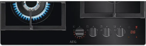 AEG HKB64450NB 8000 FlameLight 60cm Gas On Glass Hob Black_Control Panel Detail