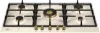 Bertazzoni P905CHERAG Heritage Series 90cm 5 Burner with Central Wok  Burner Gas Hob in Ivory Gold