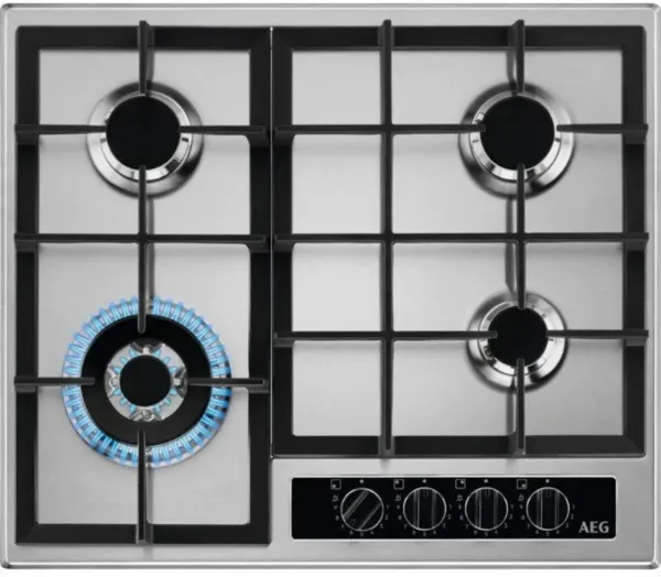 AEG HGB64420YM 6000 Slim Line Gas Hob Stainless Steel_Front View