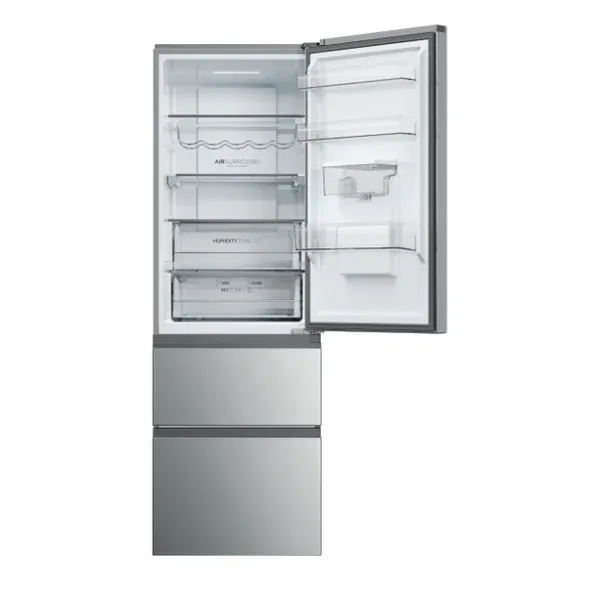 Haier HTW5618DWMG 2D 60 Series 5 Fridge Freezer - Inox - 357L_open