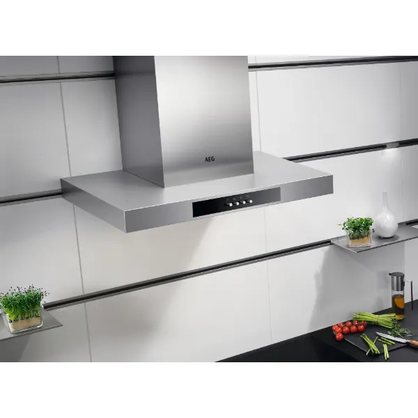 AEG DBX4651M 5000 ExtractionTech Wall Mounted Cooker Hood Stainless Steel_Installed Kitchen View